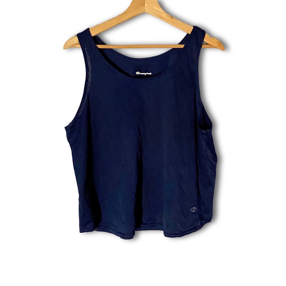 Champion Semi-Sheer Navy Mesh Workout Tank